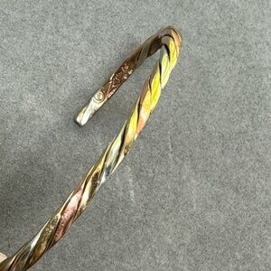 Tri-Color Twisted Cuff Bracelet - Women Jewelry